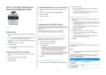 Xerox C315 Color Multifunction Printer Quick Reference Guide | Manualzz