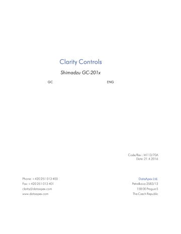 DataApex Shimadzu GC2010 APC/AFC User Manual | Manualzz