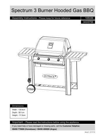 Outback Spectrum Assembly Instructions Manual 