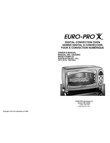 Euro-Pro TO21 Owner's Manual | Manualzz