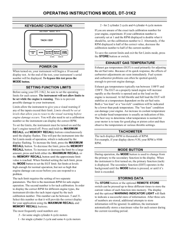 Digatron DT-31K2 Operating Instructions | Manualzz