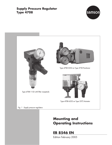 Samson Type 4708 Mounting And Operating Instructions | Manualzz