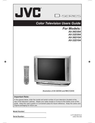 JVC AV 36D104, AV 36D304 User Manual | Manualzz