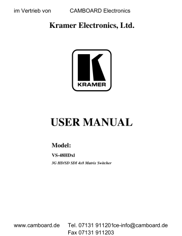 Kramer VS-48HDxl User Manual | Manualzz