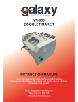 Galaxy Print Finishing VR-930 Instruction Manual