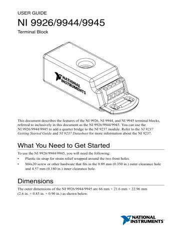 Ni 9926/9944/9945 User Manual | Manualzz