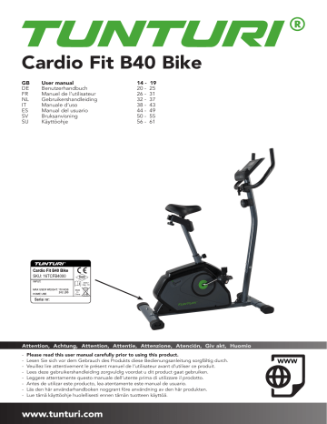 tunturi b40 cardio fit series low instep upright exercise bike