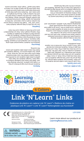 Learning Resources Link 'N' Learn® Links, 6 Colors (Set of 1000 ...