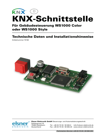 Elsner KNX-Schnittstelle WS1000 Datenblatt | Manualzz