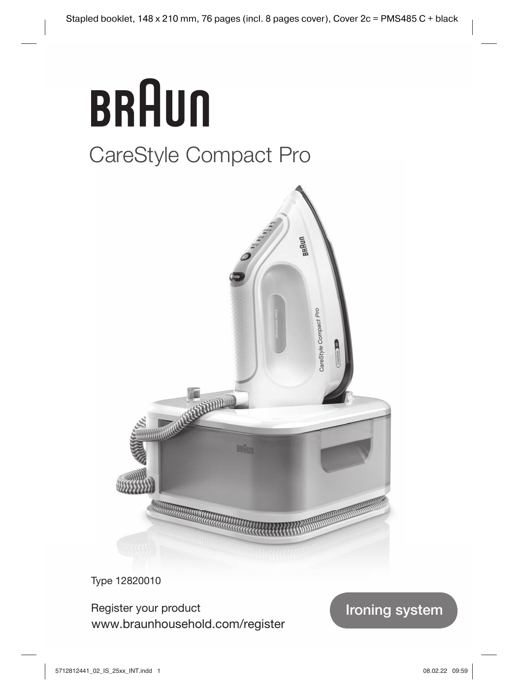 Braun IS 2577 Compact Pro Steam generator iron instruction manual